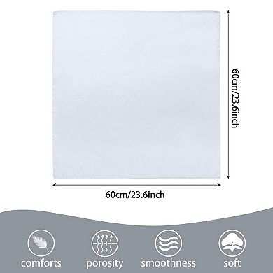 Women Silk Feeling Scarf Solid Color Square Satin Neck Head Bandana Costume Accessory