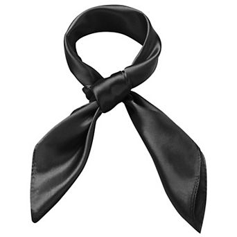 Women Silk Feeling Scarf Solid Color Square Satin Neck Head Bandana Costume Accessory