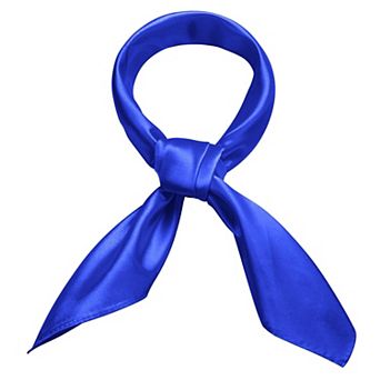 Women Silk Feeling Scarf Solid Color Square Satin Neck Head Bandana Costume Accessory