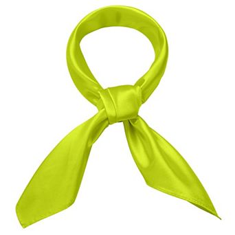 Women Silk Feeling Scarf Solid Color Square Satin Neck Head Bandana Costume Accessory