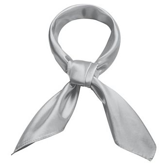 Women Silk Feeling Scarf Solid Color Square Satin Neck Head Bandana Costume Accessory