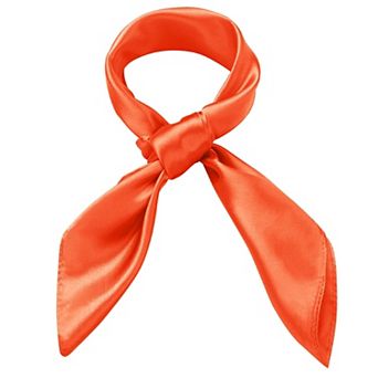 Women Silk Feeling Scarf Solid Color Square Satin Neck Head Bandana Costume Accessory