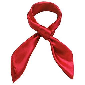 Women Silk Feeling Scarf Solid Color Square Satin Neck Head Bandana Costume Accessory