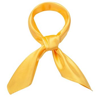 Women Silk Feeling Scarf Solid Color Square Satin Neck Head Bandana Costume Accessory