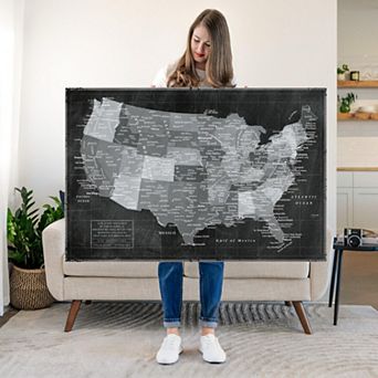 Monochromatic Push Pin USA Map