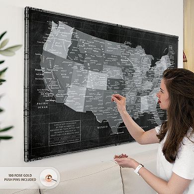 Monochromatic Push Pin USA Map