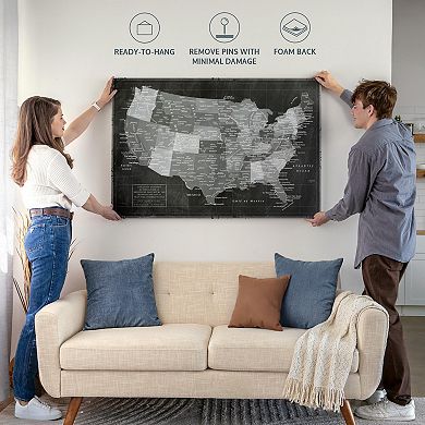 Monochromatic Push Pin USA Map