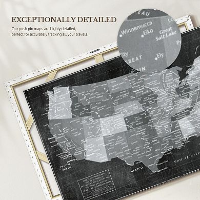 Monochromatic Push Pin USA Map