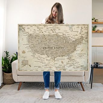 Vintage Push Pin USA Map I