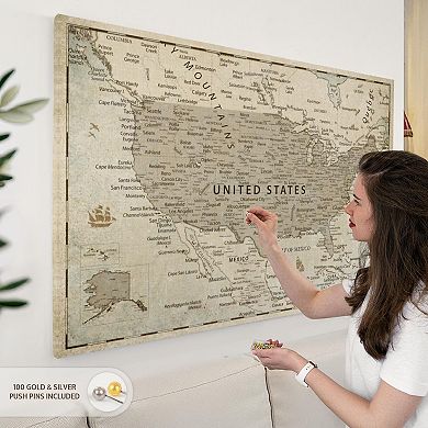 Vintage Push Pin USA Map I