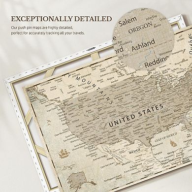 Vintage Push Pin USA Map I