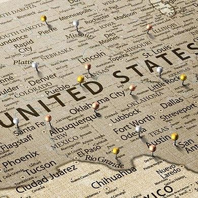 Vintage Push Pin USA Map I