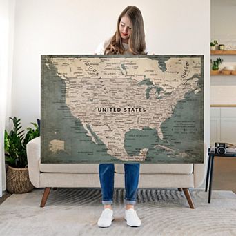Vintage Push Pin USA Map II