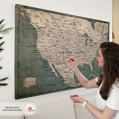 Vintage Push Pin USA Map II