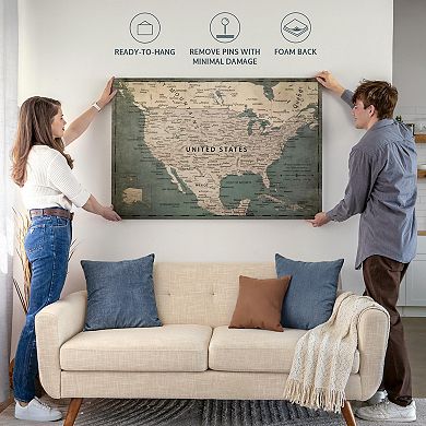Vintage Push Pin USA Map II