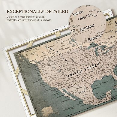 Vintage Push Pin USA Map II