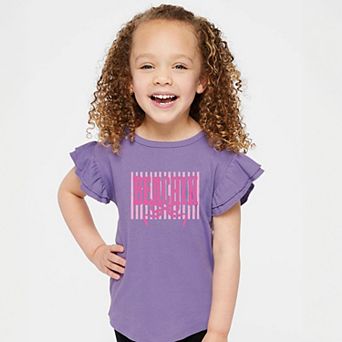 Beachin Coquette Stripes - Flutter Sleeve Graphic T-Shirt