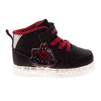 Marvel Spiderman Design Super Hero Sneakers Boys Athletic Running Hook and Loop Durable Tread