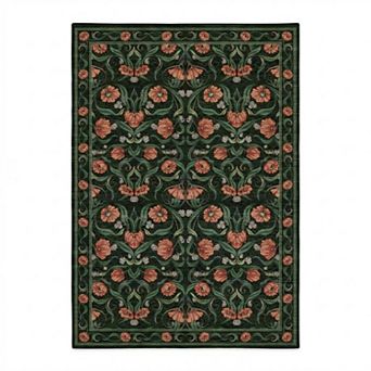 Modern Floral Area Rug Washable Romantic Garden Decorative Floor Carpet Low Pile Soft Indoor Rug