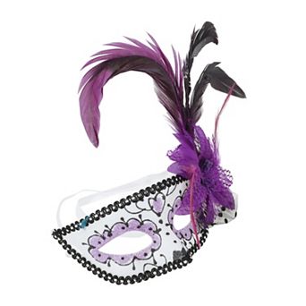Feather King Half Face Party Mask 1 pc