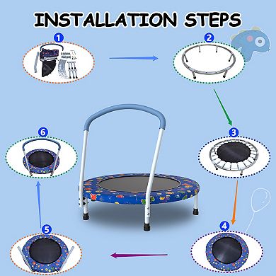 Merax Mini Trampoline for Kids Ages 1-6 Indoor Outdoor Trampoline with Handle