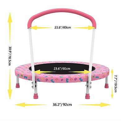 Merax Mini Trampoline for Kids Ages 1-6 Indoor Outdoor Trampoline with Handle