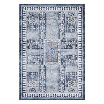 Vintage Area Rug Non Slip Foldable Vacuum Clean Non Shedding Floor Cover for Living Room Playroom