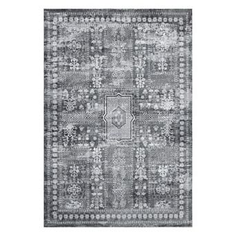 Vintage Area Rug Non Slip Foldable Vacuum Clean Non Shedding Floor Cover for Living Room Playroom