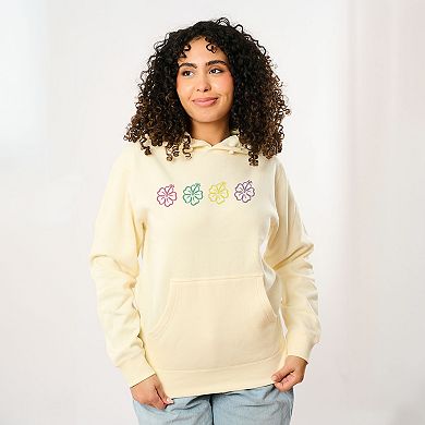 Embroidered Hibiscus Flowers - Women's Graphic Hoodie