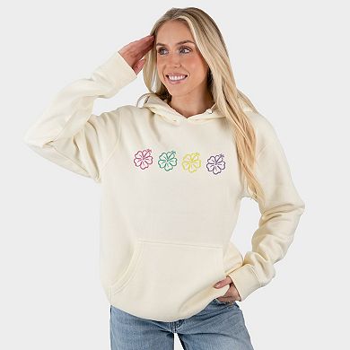 Embroidered Hibiscus Flowers - Women's Graphic Hoodie
