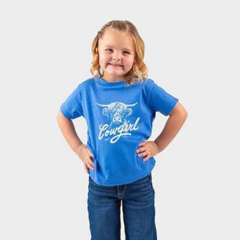 Cowgirl Highland Cow - Toddler Short Sleeve Graphic T-Shirt
