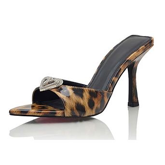 Embellished High Heel Mule Sandals