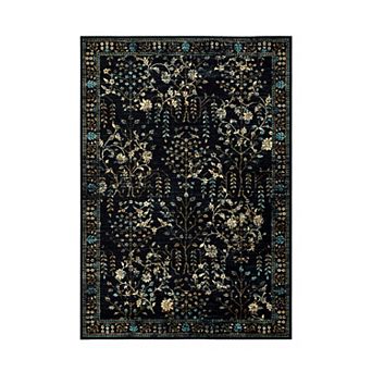Vintage Floral Area Rug Washable Modern Distressed Non-Slip Soft Living Room Floor Carpet