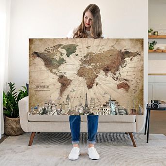 Not Meant To Stay Push Pin World Travel Map