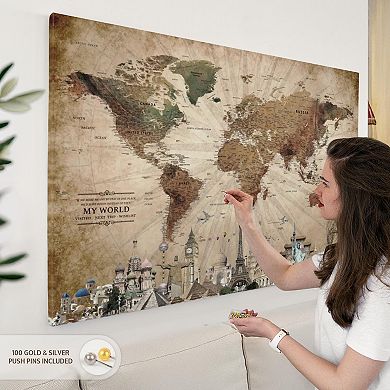 Not Meant To Stay Push Pin World Travel Map