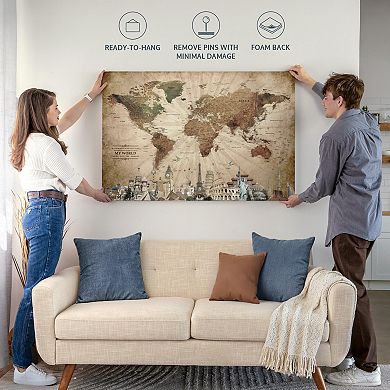 Not Meant To Stay Push Pin World Travel Map