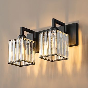 Modern Crystal Vanity Light Sleek Metal Wall Sconce for Bathroom and Home