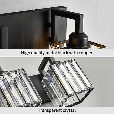 Modern Crystal Vanity Light Sleek Metal Wall Sconce for Bathroom and Home