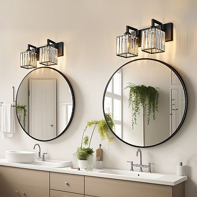 Modern Crystal Vanity Light Sleek Metal Wall Sconce for Bathroom and Home