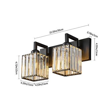 Modern Crystal Vanity Light Sleek Metal Wall Sconce for Bathroom and Home