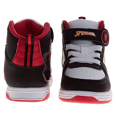 Marvel Spider-Man Boys' Black & White High-Top Sneakers (Toddlers/Little Kids)