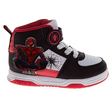 Marvel Spider-Man Boys' Black & White High-Top Sneakers (Toddlers/Little Kids)