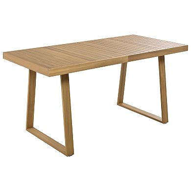 5-Piece Outdoor Acacia Wood Outdoor Dining Set with Cushions Suitable for Patio