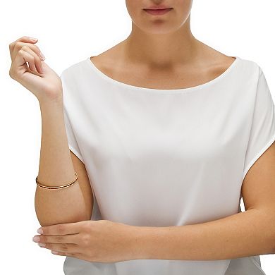 Simulated Birthstone Bangle Bracelet in Goldtone