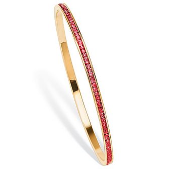 Simulated Birthstone Bangle Bracelet in Goldtone