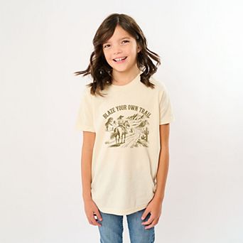 Blaze Your Own Trail Cowgirl - Youth Short Sleeve Graphic T-Shirt
