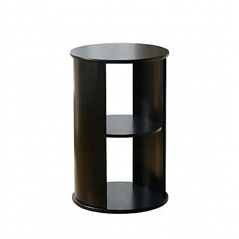 Kings Brand Furniture Round Side Table with Storage, 3 tier Small Accent End Table for Living Room