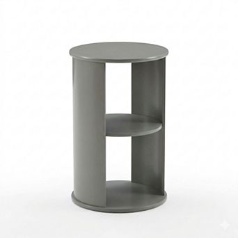 Kings Brand Furniture Round Side Table with Storage, 3 tier Small Accent End Table for Living Room
