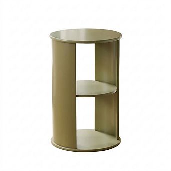 Kings Brand Furniture Round Side Table with Storage, 3 tier Small Accent End Table for Living Room