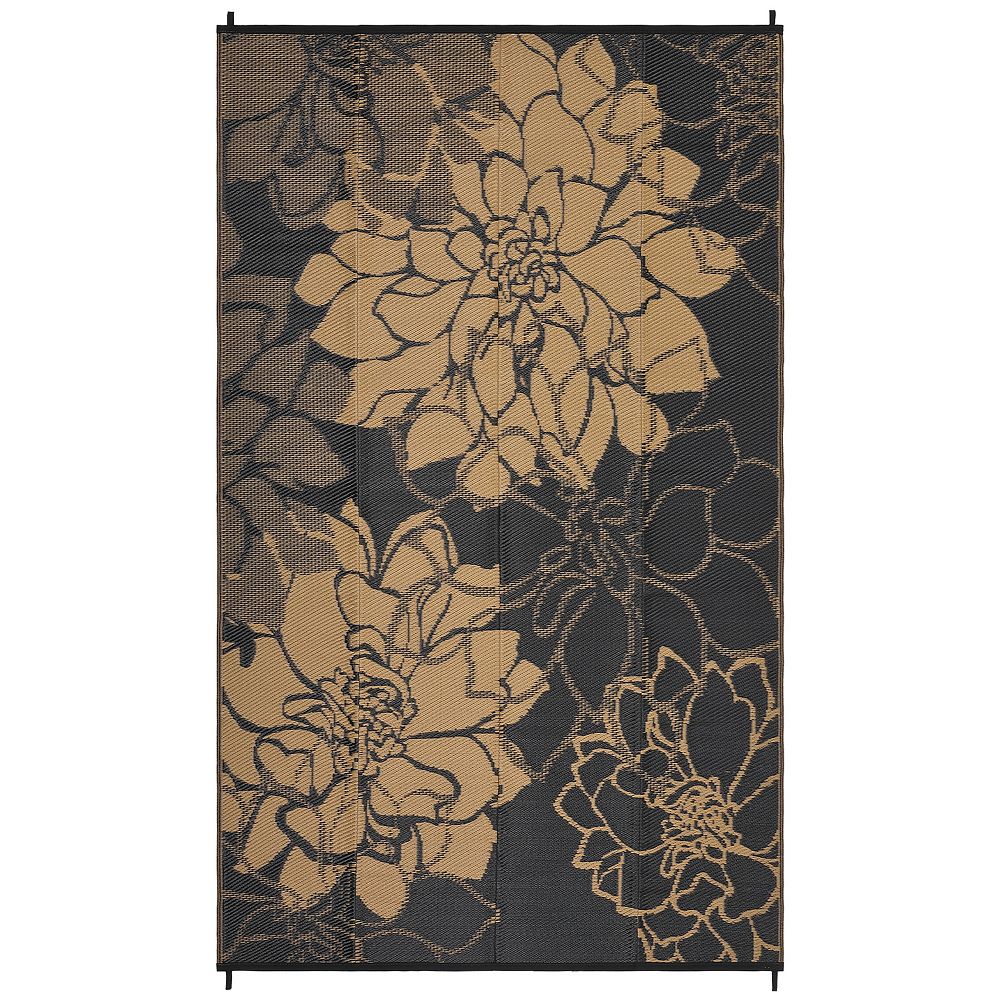 Modern Floral Outdoor Area Rug UV Resistant Stain Resistant Waterproof ...